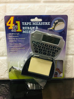New in package! 4-in-1 Tape Measure 16 ft, memo pad, flip up calculator, and led white light all in one!.