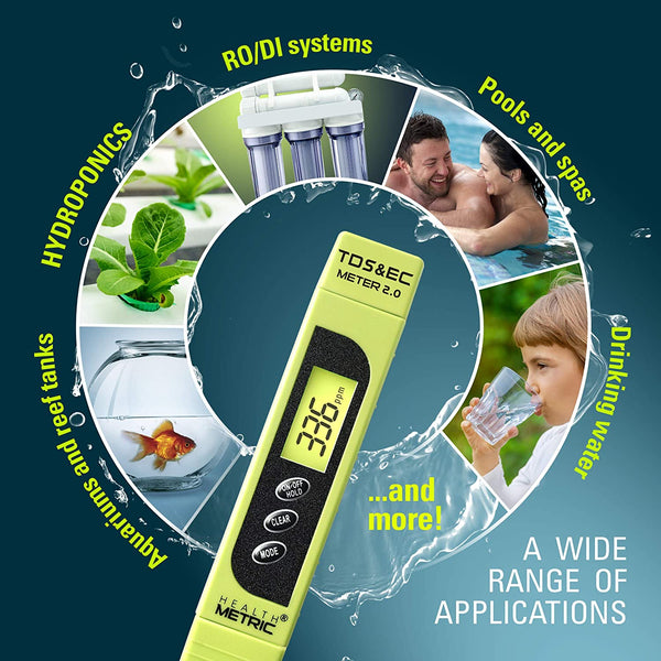 New TDS & EC Meter 2.0 Easy to Use Digital Water Tester, works for almost any type of water testing you have in mind!