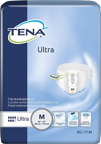 New Tena Ultra Incontinence Briefs, Medium, 40 Count