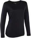 Brand new Terramar Women's Thermasilk Scoop Neck Base Layer Top, Black, sz L!