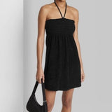 New Wild Fable Womens Dress Sleeveless Smocked Terry Convertible Dress Black, Sz S! Great as a dress, cover up or to wear after shower/hot tub!