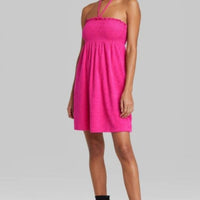 New Women's Sleeveless Smocked Terry Convertible Dress - Wild Fable! Also great a swim coverup or to put on after a shower!! Pink, Sz M