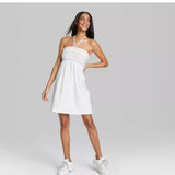 New Wild Fable Womens Dress Sleeveless Smocked Terry Convertible Dress White, Sz XL! Great as a dress, cover up or to wear after shower/hot tub!