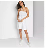 New Wild Fable Womens Dress Sleeveless Smocked Terry Convertible Dress White, Sz XL! Great as a dress, cover up or to wear after shower/hot tub!