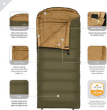 New TETON Sports Celsius XL -18C Sleeping Bag; Great for Family Camping; Free Compression Sack (115R)