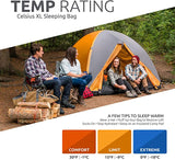 New TETON Sports Celsius XL -18C Sleeping Bag; Great for Family Camping; Free Compression Sack (115R)