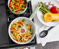 New T-fal Simply Cook, 2 Pcs Recycled Ceramic Non-Stick Cookware Set, Green! 8.5" & 10.25" Fry pan Set for Healthy Cooking. Reduced Eco-Impact.
