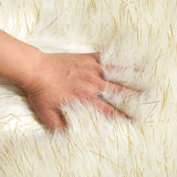 New Wayfair Stratford Park Lexie Sheepskin Faux Fur Shaggy Area Rug, Gold tinsel accents, 30 x 46 Retails $96+