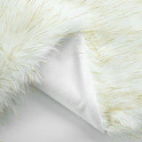 New Wayfair Stratford Park Lexie Sheepskin Faux Fur Shaggy Area Rug, Gold tinsel accents, 30 x 46 Retails $96+