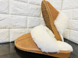 New Product not even in stores or online yet! Women's Cow Suede & Shearling Slippers by Tilley Co. MSRP 130+ COGNAC Sz 7