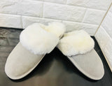 New Product not even in stores or online yet! Women's Cow Suede & Shearling Slippers by Tilley Co. MSRP 130+ GREY Sz 9