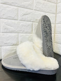 New Product not even in stores or online yet! Women's Cow Suede & Shearling Slippers by Tilley Co. MSRP 130+ GREY Sz 8