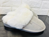 New Product not even in stores or online yet! Women's Cow Suede & Shearling Slippers by Tilley Co. MSRP 130+ GREY Sz 8