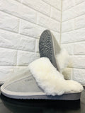 New Product not even in stores or online yet! Women's Cow Suede & Shearling Slippers by Tilley Co. MSRP 130+ GREY Sz 11