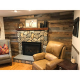 New in box! Vintage Timbers 5" X 48" L. Solid wood wall paneling in brown/grey/coastal finish! 1 Box! 15 Pieces Per Box 10.59 Square Feet Per Box! Great for Backsplash! Retails $168+