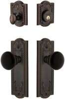 Grandeur Complete Hardware Parthenon Plate with Coventry Knob & Matching Deadbolt Combo Pack, Timeless Bronze! Retails $685+ (Has chip out on bottom side of 1 knob-not that noticeable when installed)