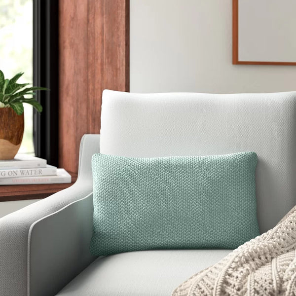 New Tino Knit Oblong Pillow Cover by Gracie Oaks in Aqua Retails 69 The Warehouse Liquidation