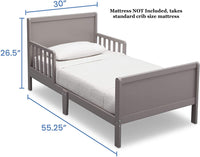New Fully Assembled Delta Children Fancy Toddler Bed, Grey! Great Quality! Mattress NOT Included!