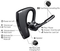 New Bluetooth Headset Bluetooth Earpiece V5.0 with Dual Mic TOKSEL Noise Cancelling Bluetooth Headset, Mute Button, Hands-Free Earphones Compatible iPhone Android Cell Phones Driving/Business/Office