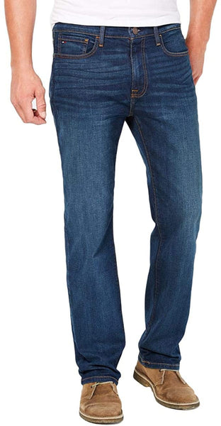 New Tommy Hilfiger Mens THD Relaxed Fit Jeans in Dark Wash, 40W X 30L
