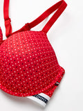 New Tommy Hilfiger Womens Basic Comfort Push Up Racerback Underwire Bra, Red, Sz 38D!