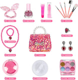 New Tomons Kids Makeup Kit for Girl with Cute Cosmetic Bag, Washable Play Makeup Toys for Girls Safe & Non-Toxic Beauty Set