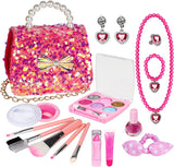 New Tomons Kids Makeup Kit for Girl with Cute Cosmetic Bag, Washable Play Makeup Toys for Girls Safe & Non-Toxic Beauty Set