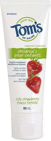 New Tom's of Maine Children's Silly Strawberry Natural Fluoride Toothpaste, 90 mL, expires 01/23