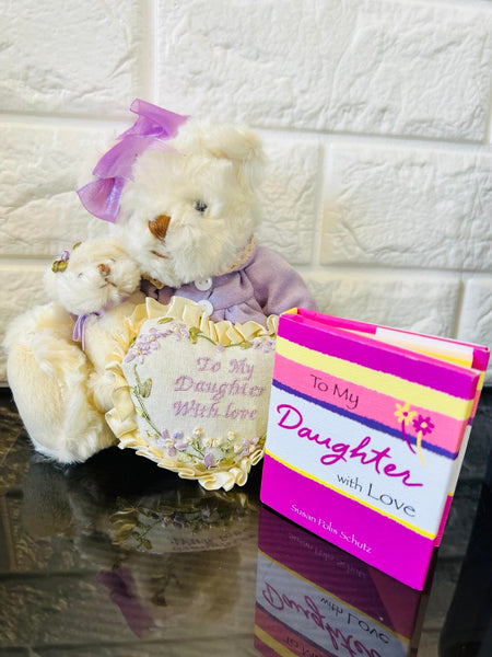 New To My Daughter with Love Plush Bear with MIni Sized Book by Susan Polis Shutz! Great for Easter