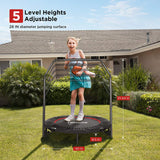 New Toncur Mini Trampoline 40" Foldable Trampoline for Kids Adults Fitness Rebounder with 5 Levels Adjustable Foam Handle for Indoor/Outdoor Workout Max Load 330 lbs