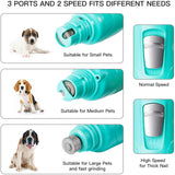 New Toozey Professional Rechargeable Nail Grinder for dogs & Cats! 2-Speed  with 2 Grinding Wheels, Low Noise, Painless!