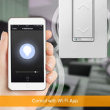 New TOPGREENER Smart Wi-Fi Dimmer Switch, Dim Lighting from Anywhere, in-Wall, Single Pole or 3-Way, No Hub Required, Works with Amazon Alexa and Google Assistant, TGWF500D