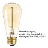 New Torchstar Dimmable Antique Edison St64 Incandescent Bulbs, 2200k Amber Light, E26 Base 60w Vintage Squirrel Cage Filament Light Bulb For Pendant, Chandelier, Lantern, Wall Sconce (Set of 6)