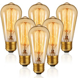 New Torchstar Dimmable Antique Edison St64 Incandescent Bulbs, 2200k Amber Light, E26 Base 40w Vintage Squirrel Cage Filament Light Bulb For Pendant, Chandelier, Lantern, Wall Sconce (Set of 6)