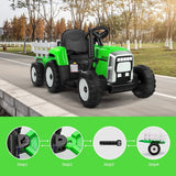 New Fully Assembled! Metakoo Green 12 V Electric Tractor Powered Ride-On with Remote Control