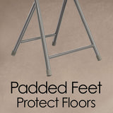 New Trademark Home 82-7879-WH Folding Heavy Duty 18" Collapsible Padded Round Stool (White), 300 Lb weight capacity!