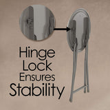 New Trademark Home 82-7879-WH Folding Heavy Duty 18" Collapsible Padded Round Stool (White), 300 Lb weight capacity!