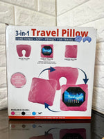 3 in 1 Travel Pillow - Pink, Functional, Soft and Perfect for Travel