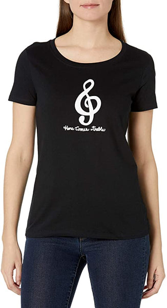 New with tags! Little Blue House by Hatley Women's LBH Here Comes Treble Pajama Tee, Black, Sz XS!