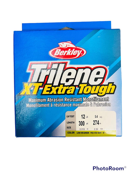 New Berkley Trilene XT Extra Tough 12 lb 300 YD .015 inch colour low-vis green