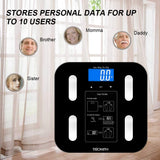 New Triomph Body Fat Scale, Digital Bathroom Scale Body Composition Analyzer with Backlit LCD for Body Weight, Fat, Water, Muscle, BMI, Bone Mass and Calorie, 10 Users, 400 lbs Fat Loss Monitor, Black