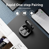 New Wireless Earbuds Truefree A1 Bluetooth Earphones Wireless Headphones with 4 Mics, Immersive Stereo Sound by 14.2mm Driver, ENC for Clear Calls, USB-C Charge, 18 Hours of Playtime, Single/Twin Mode