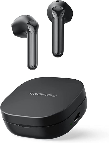 New Wireless Earbuds Truefree A1 Bluetooth Earphones Wireless Headphones with 4 Mics, Immersive Stereo Sound by 14.2mm Driver, ENC for Clear Calls, USB-C Charge, 18 Hours of Playtime, Single/Twin Mode