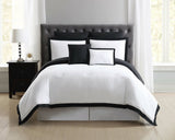 New Wayfair 7 Piece Everyday Hotel Comforter Set by Truly Comfort, Black & White Sz Queen! Reg Price $395+