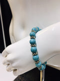 Turquoise Gemstone Beaded Stretchy Bracelet, one size, expandable to fit all wrists! Fashion Jewelry!