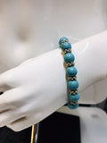 Turquoise Gemstone Beaded Stretchy Bracelet, one size, expandable to fit all wrists! Fashion Jewelry!
