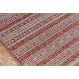 New Tuscany Geometric Power Loom Copper Area Rug, 2' X 3', Indoor/Outdoor!