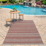 New Tuscany Geometric Power Loom Copper Area Rug, 2' X 3', Indoor/Outdoor!