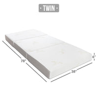 Milliard Twin XL-size 6-inch Memory Foam Tri-fold Mattress with Non-slip Bottom, Retails $243 W/Tax!