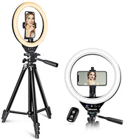 New in box! UBeesize 10’’ LED Ring Light with Stand and Phone Holder, Selfie Halo Light for Photography/Makeup/Vlogging/Live Streaming, Compatible with Phones and Cameras